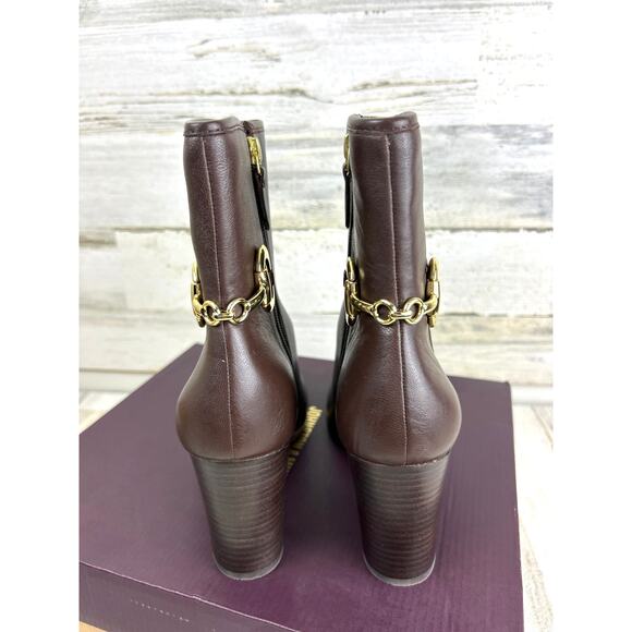 Johnston & Murphy Charlotte Women’s 8.5 Brown Leather Bit Ankle Booties NEW - Picture 5 of 9